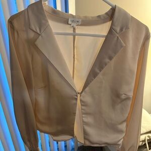 LE LIS Cream Women's Silk Top